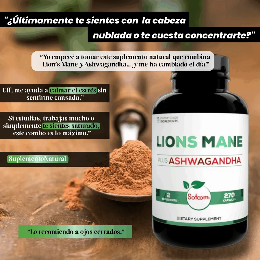 Ashwagandha + Melena de León con Proteína y Creatina