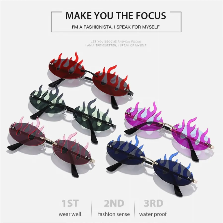 Gafas De Sol Ovaladas Llamas Doble Lente