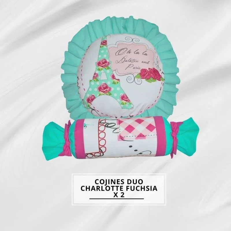 Funda Cojín Dúo CHARLOTTE FUCSIA